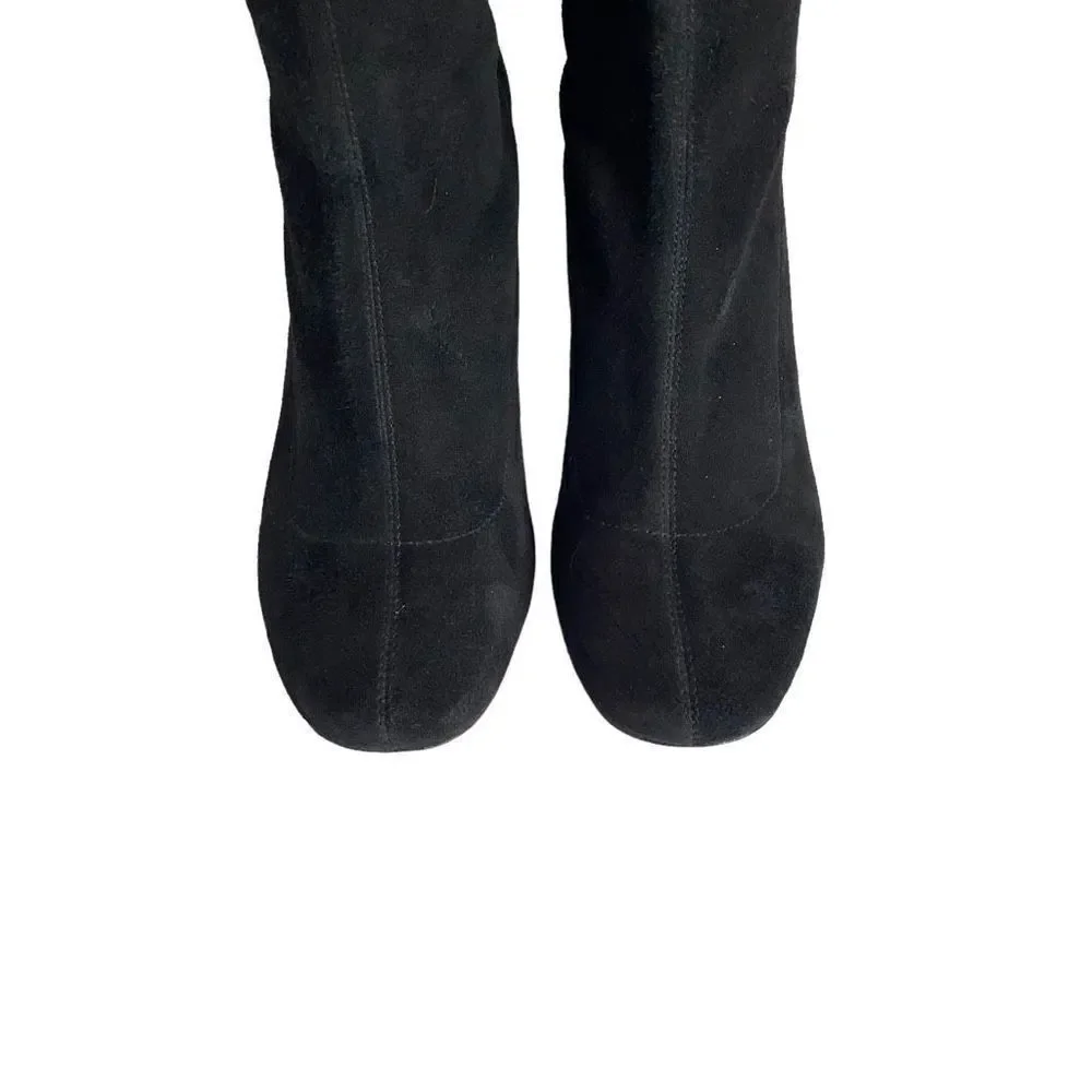 Diane von Furstenberg Henrietta knee suede Boots Size 8.5 Black/Camel Leopard‎